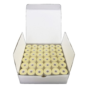 Value Pre-wound Bobbins Cardboard sided WHITE 144 per BOX. 45% DISCOUNT