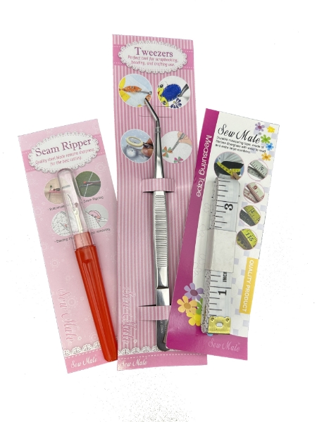 TWEEZERS-TAPEMEASURE-SEAM RIPPER 3 PACK